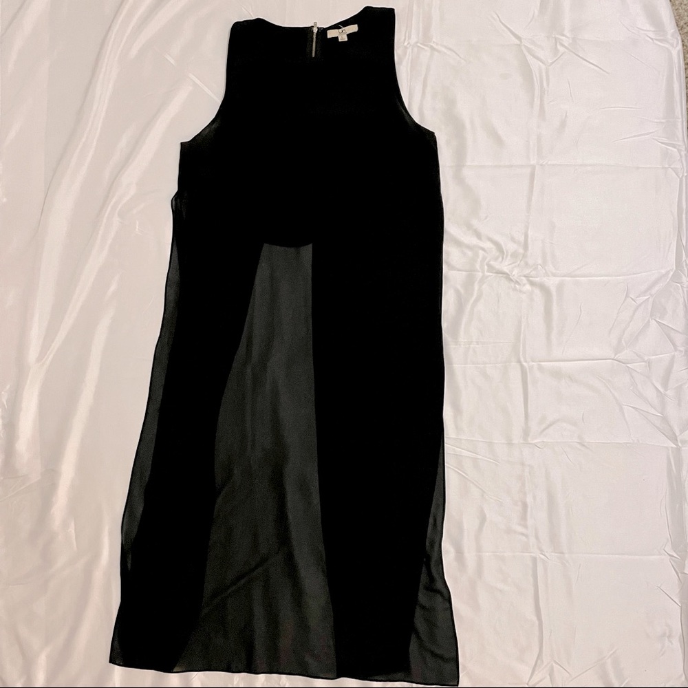 Long Black Shear Blouse with Crop top underneath